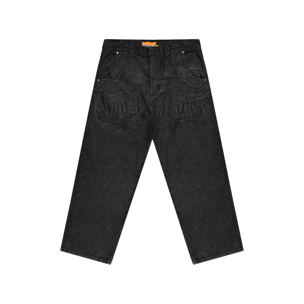 Calça Jeans Mad Enlatados Asas Preta