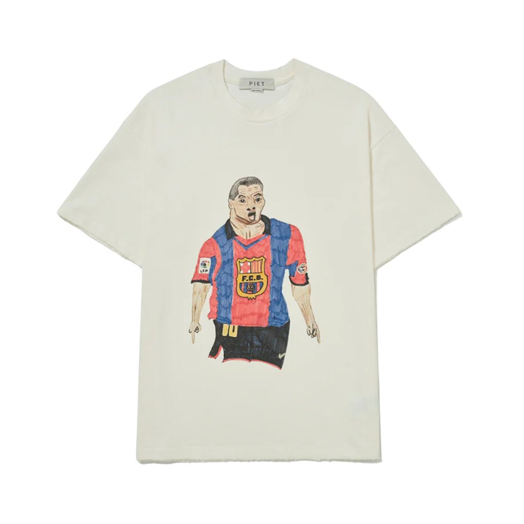 Camiseta Relaxed Piet Illustred Rivaldo Bone White