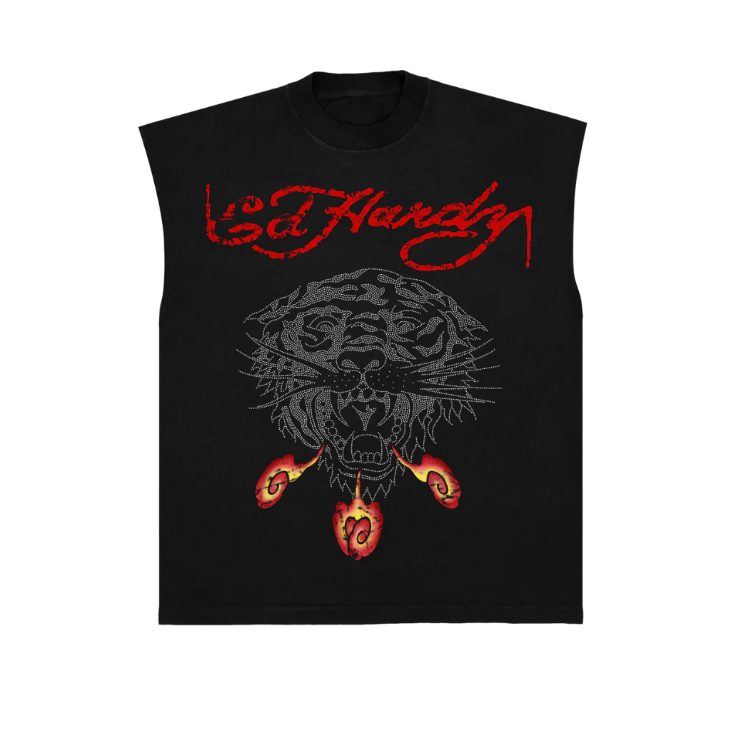 Camiseta Regata Ed Hardy Tiger Fireball Preta