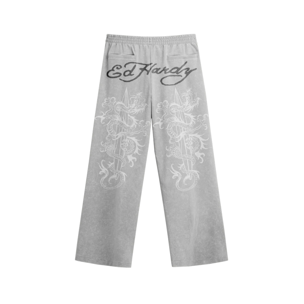 Calça Moletom Ed Hardy Dragon Cinza