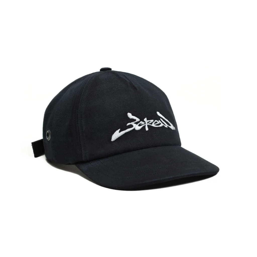 Boné Barra Crew Assinatura Logo Desconstruído Preto