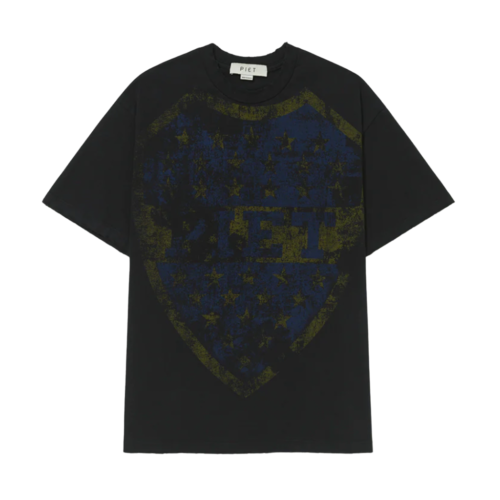 Camiseta Relaxed Piet Emblem Preta Estonada