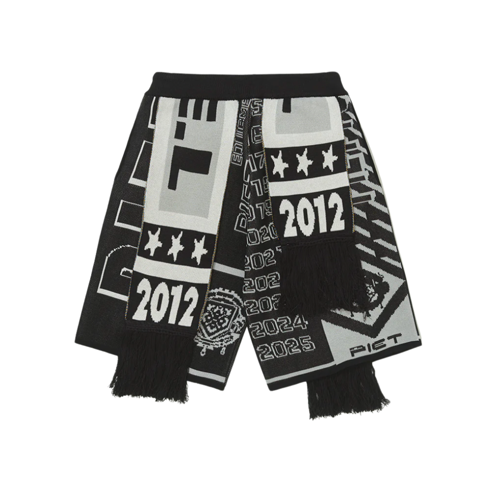 Short Piet Scarves Knitted Preto