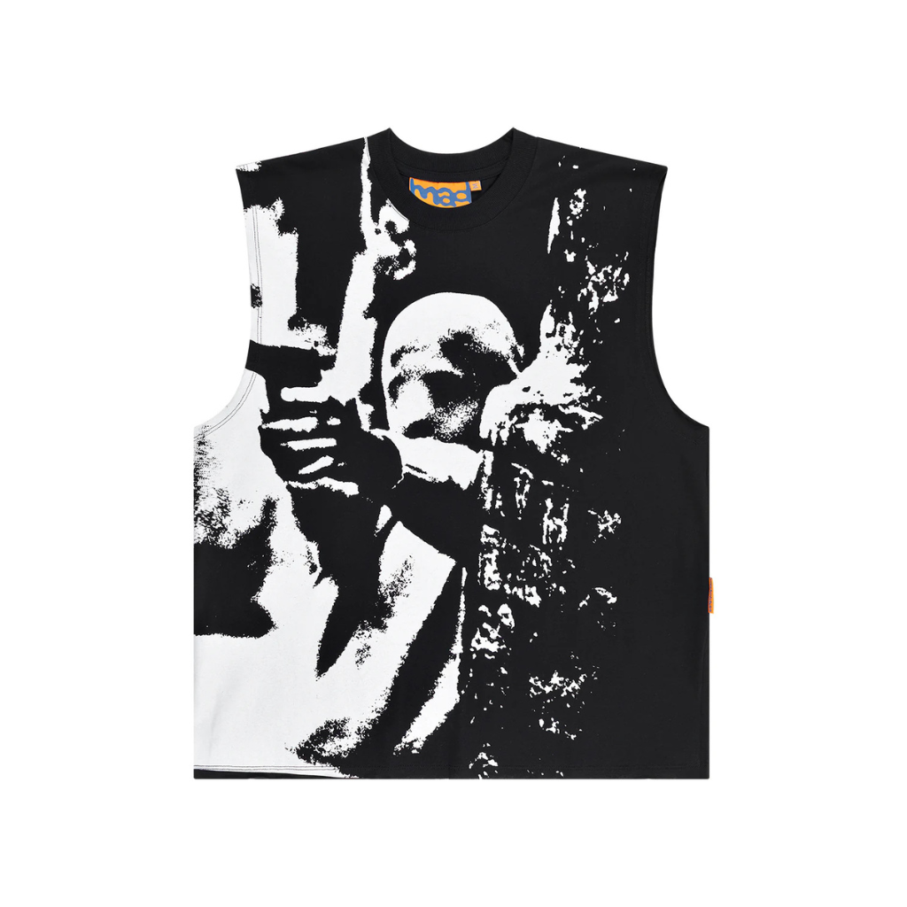 Camiseta Regata Mad Enlatados Muscle Mafia Preta