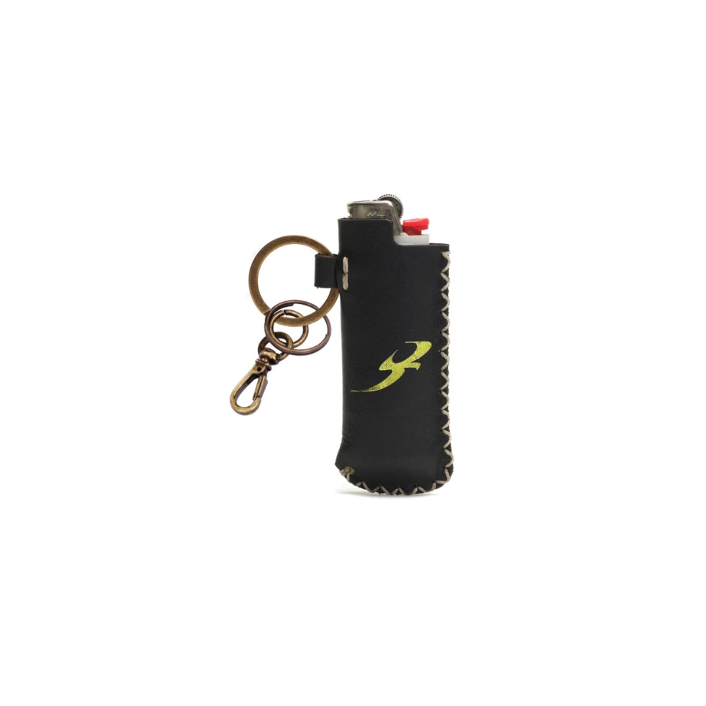 Porta Isqueiro Barra Crew Couro Preto