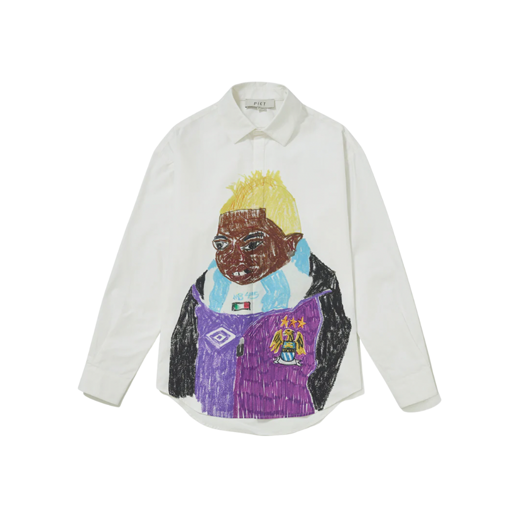 Camisa Manga Longa Piet Printed Bone White
