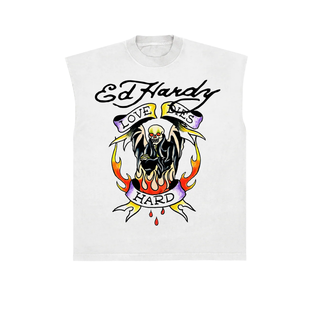 Camiseta Regata Ed Hardy Love Dies Hard Branca