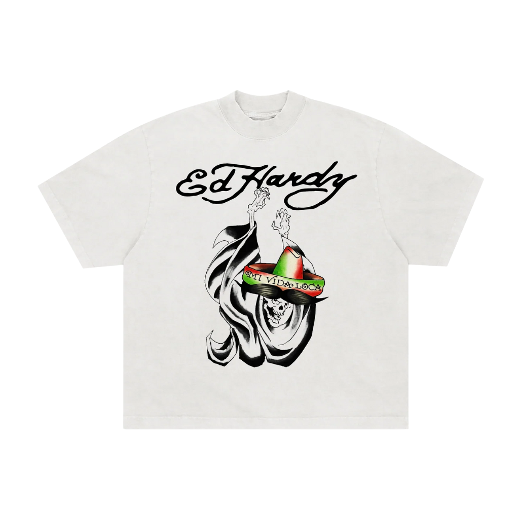Camiseta Ed Hardy Mi Vida Loca Branca