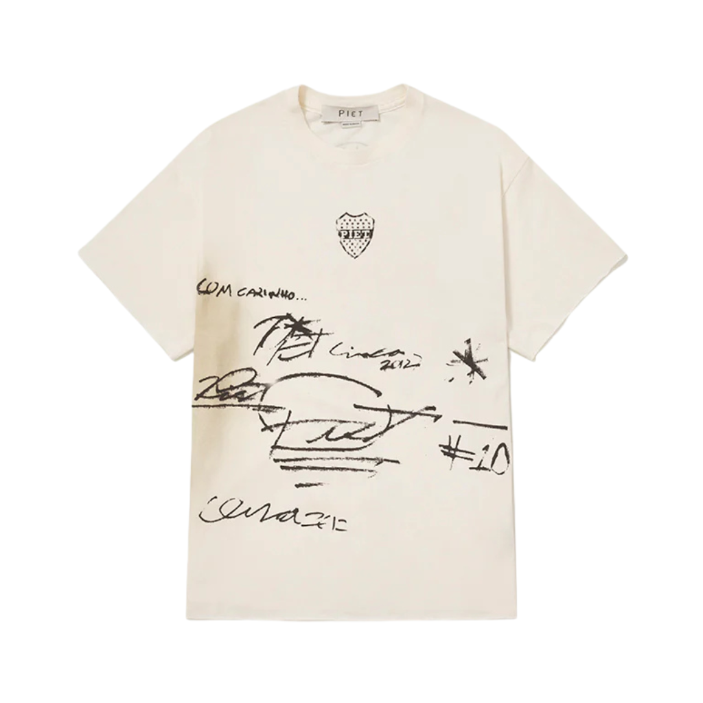 Camiseta Piet Autograph Raw Edge Bone White