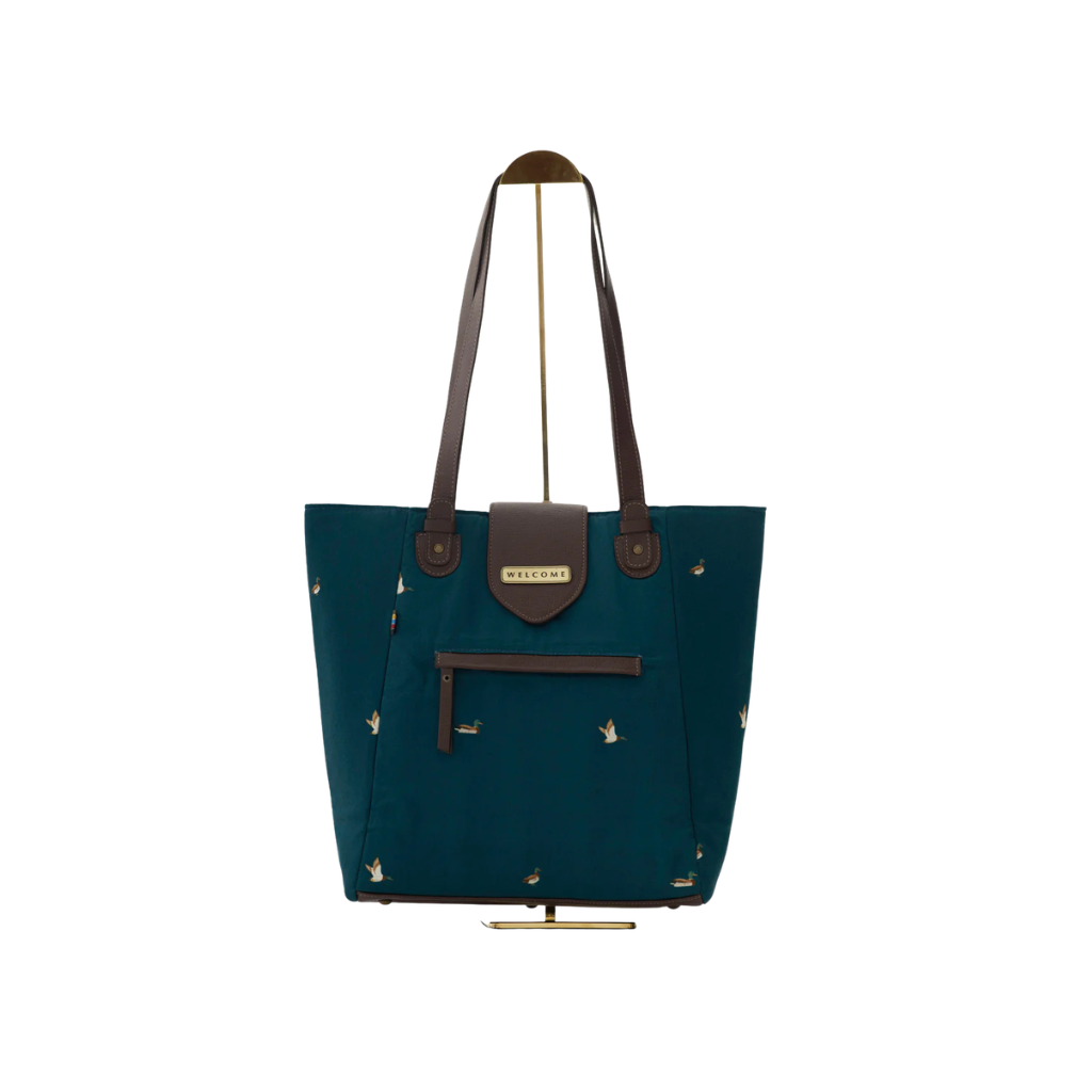 Bolsa de Couro Welcome Rio Ducks Azul Marinho