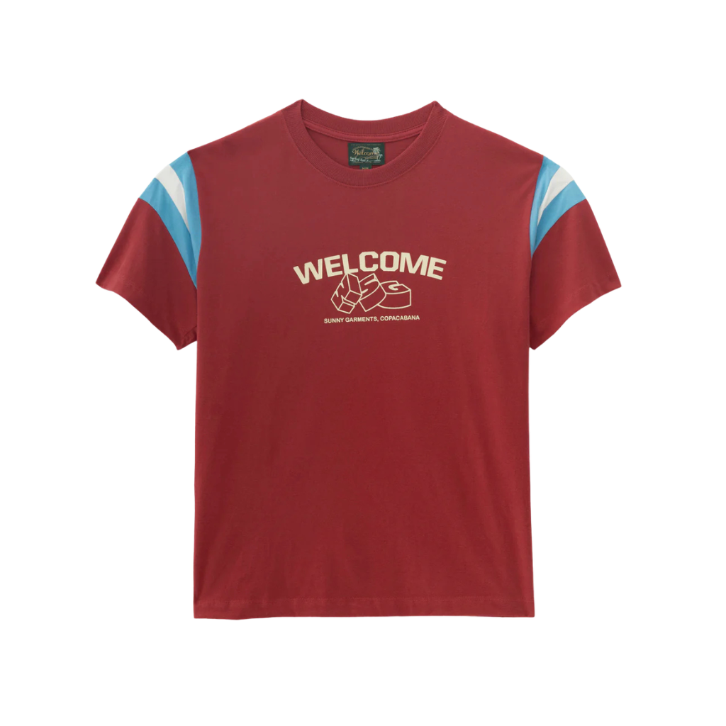 Camiseta Boxy Welcome Rio Blocks Vermelha