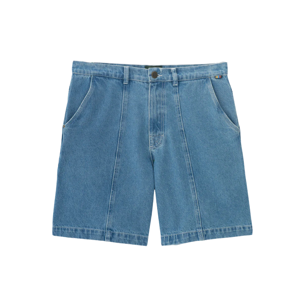 Bermuda Jeans Welcome Rio Recorte Vertical Azul Media