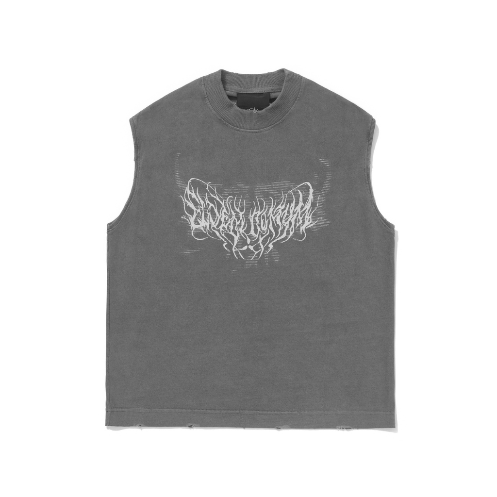 Camiseta Regata Elo em Comum Metal Preta Estonada