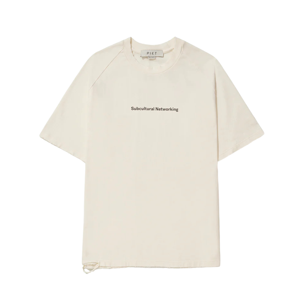 Camiseta Raglan Piet Subcultural Networking  Bone White