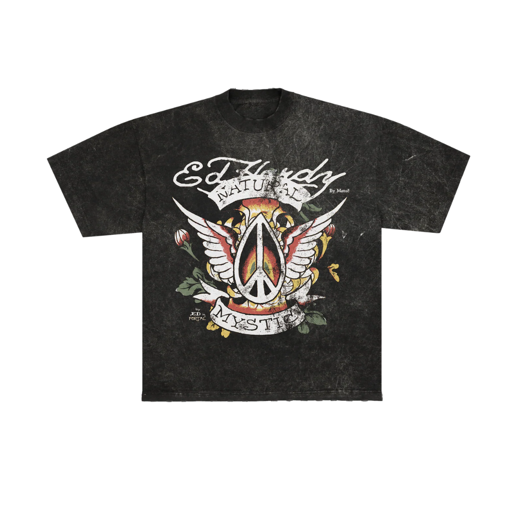 Camiseta Ed Hardy x Matue Natural Mystic Preta Estonada