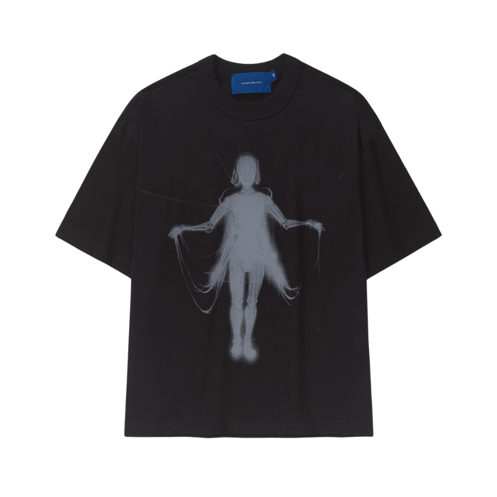 Camiseta Boxy Quadro Creations Robot Wires Preta