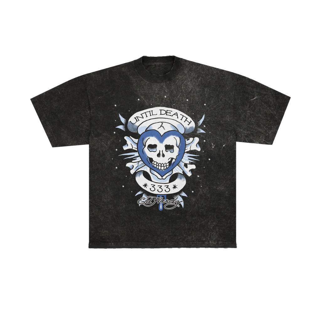 Camiseta Ed Hardy x Matue Until Death Preta Estonada