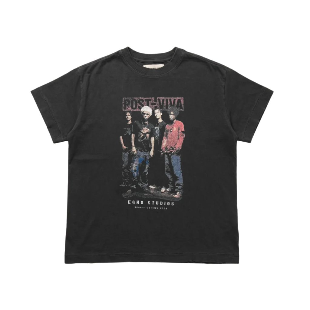 Camiseta Regular Egho Post Viva Band Charcoal