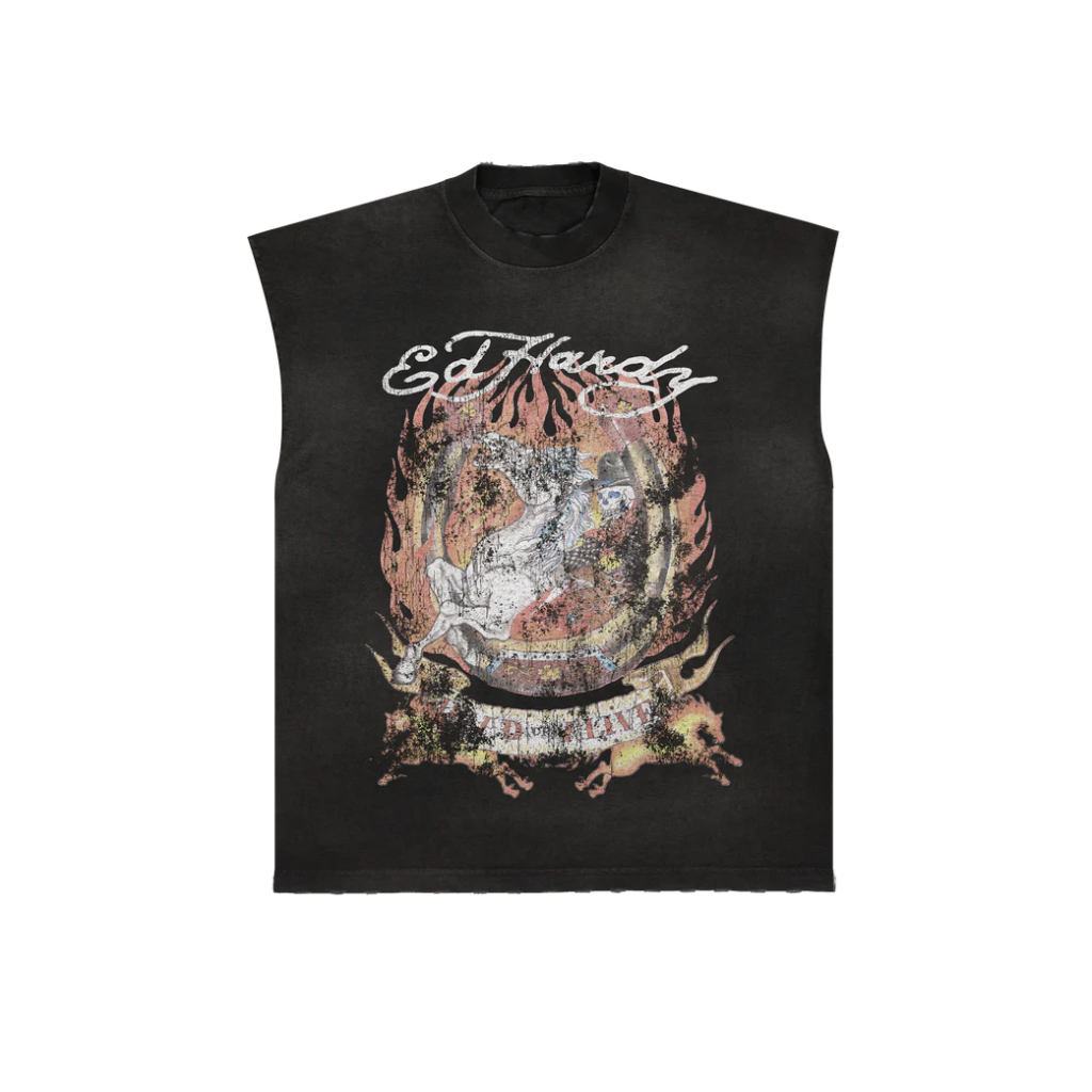 Camiseta Regata Ed Hardy x Matue Horse Preta