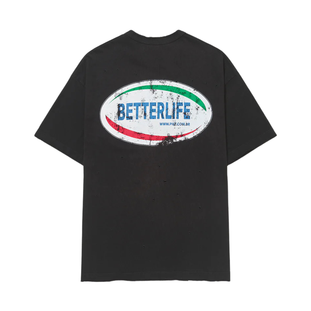 Camiseta Piet Betterlife Distressed Vintage Preta
