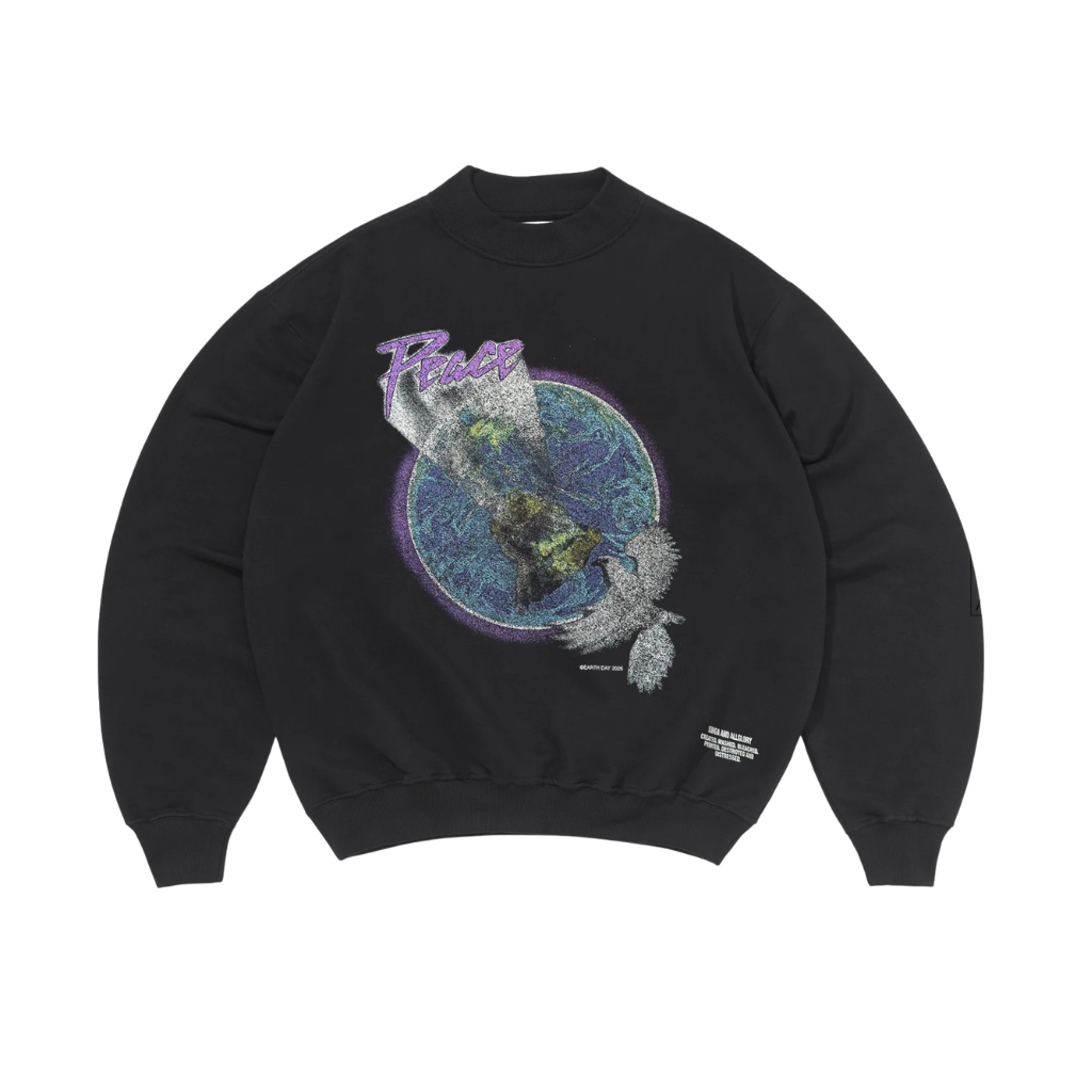 Moletom Crewneck Singa x Allglory Peace For The Planet Preto