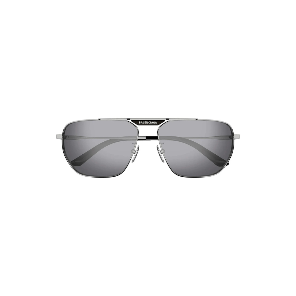 Balenciaga Triangular Metal Sunglasses Silver Mirror