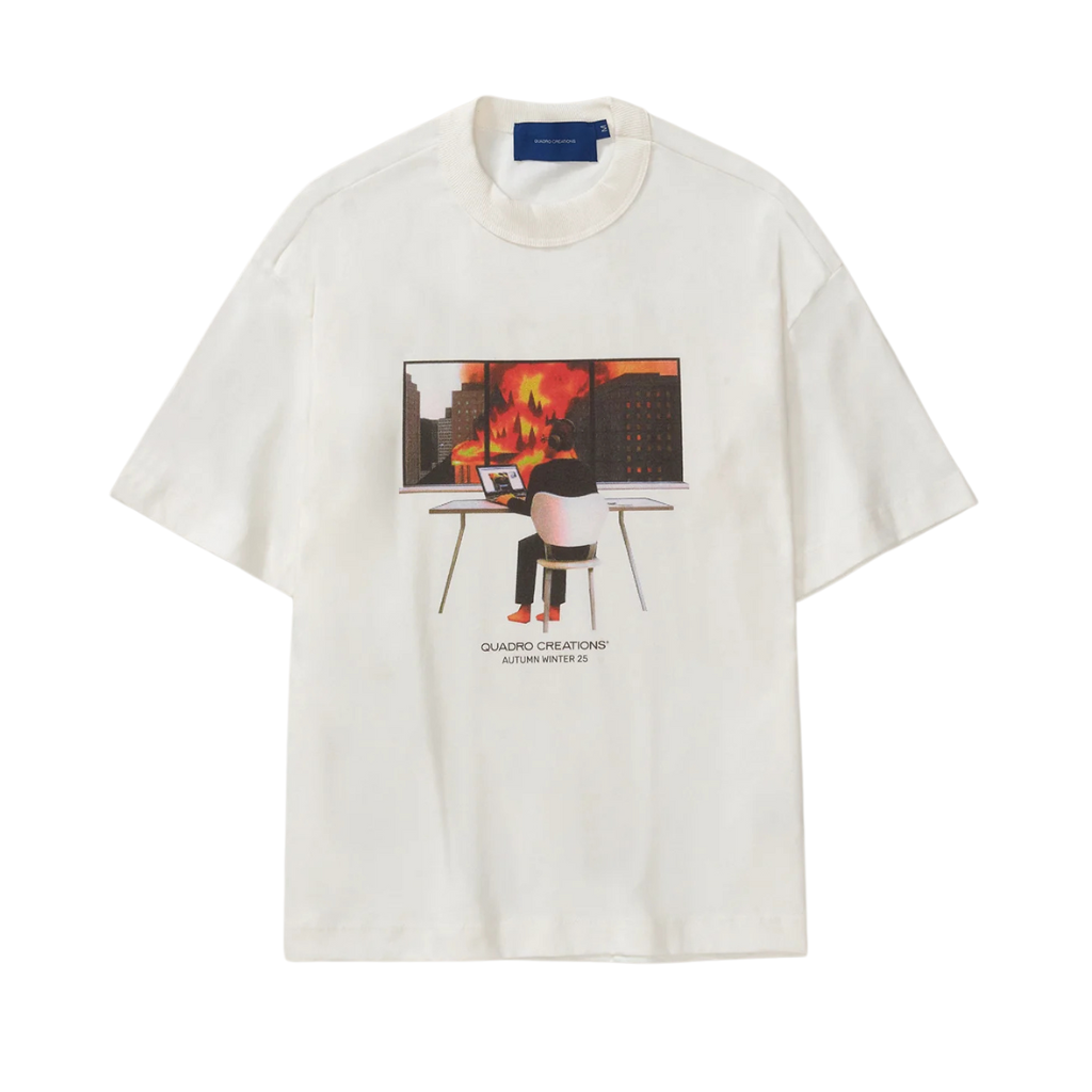 Camiseta Boxy Quadro Creations Janela Off White