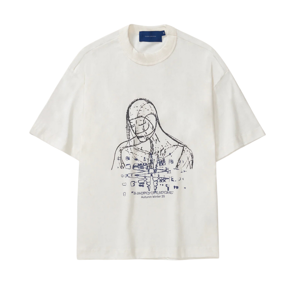 Camiseta Boxy Quadro Creations Particulas Off White